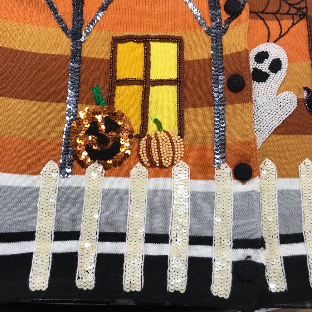 Vintage Michael Simon Halloween Cardigan Sweater ~ Women’s Medium *FIRM PRICE* - Picture 6 of 12